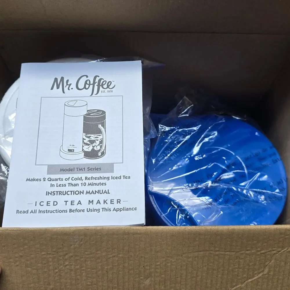 Mr. Coffee 2 Quart Iced Tea Maker Fresh Tea Taste Refreshing Brew Pitcher Blue